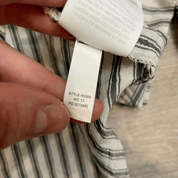 Madewell Women's White & Black Stripe Half Button Long Sleeve Tunic Sz Small - Picture 4 of 6